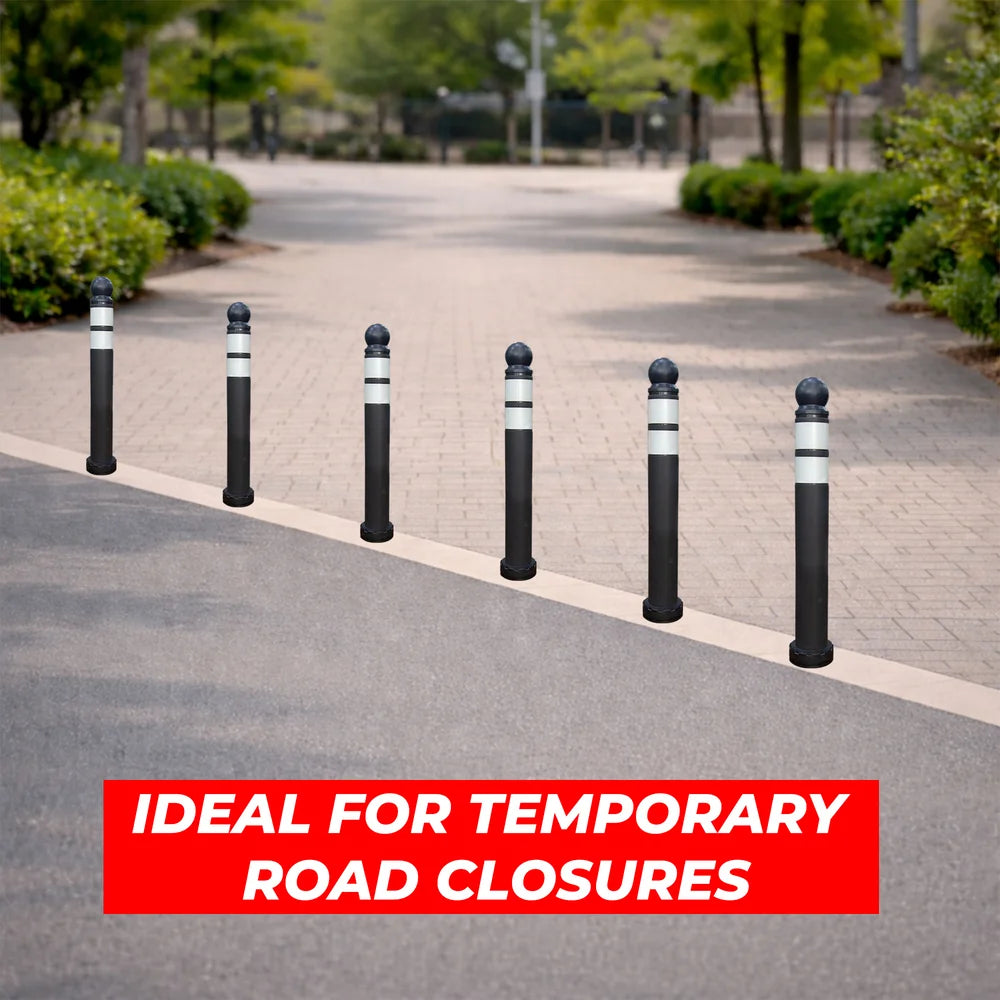 68CM Anti Parking Traffic Delineator | Black Flexible Bollard with Base