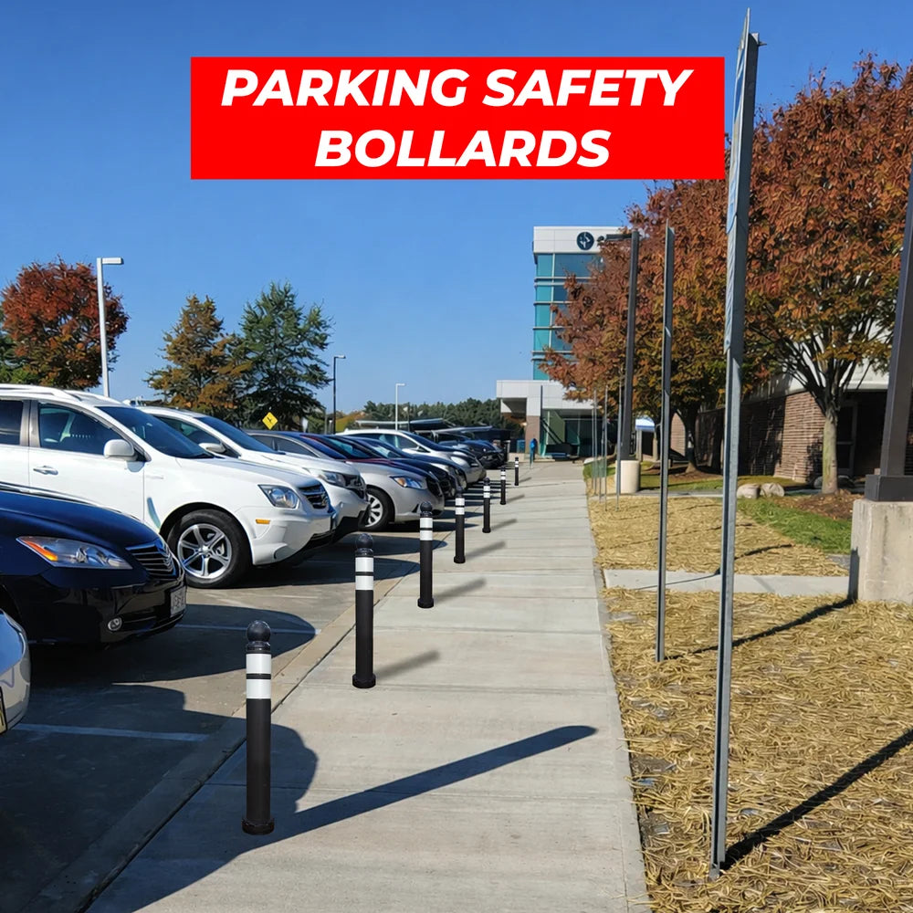68CM Anti Parking Traffic Delineator | Black Flexible Bollard with Base