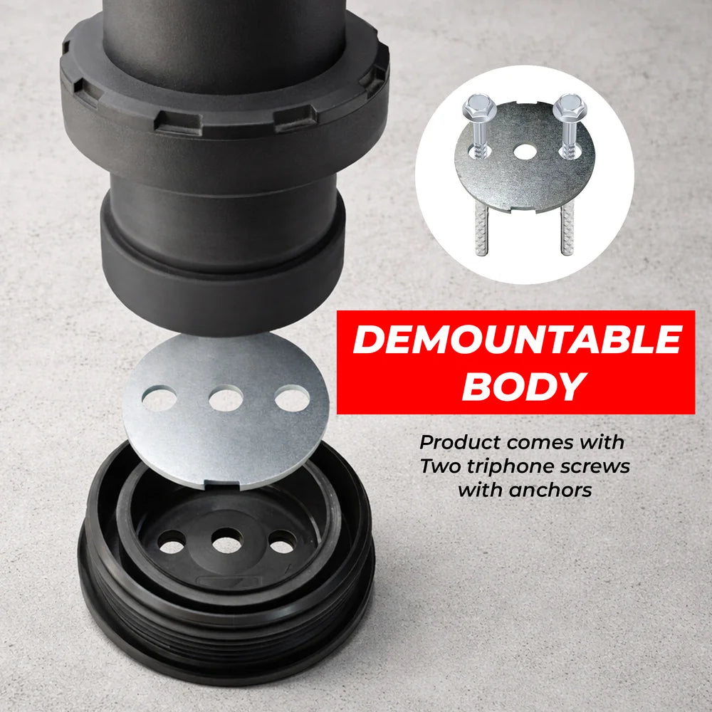 68CM Anti Parking Traffic Delineator | Black Flexible Bollard with Base