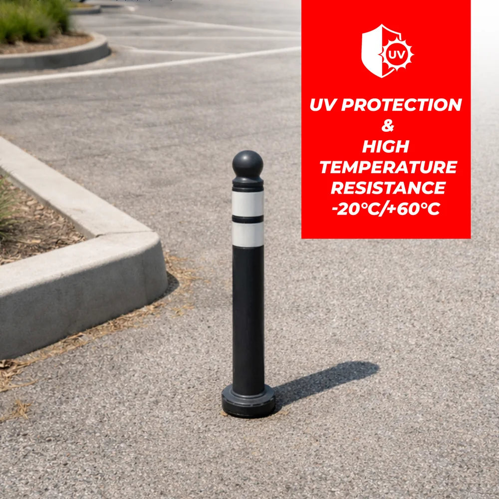 68CM Anti Parking Traffic Delineator | Black Flexible Bollard with Base