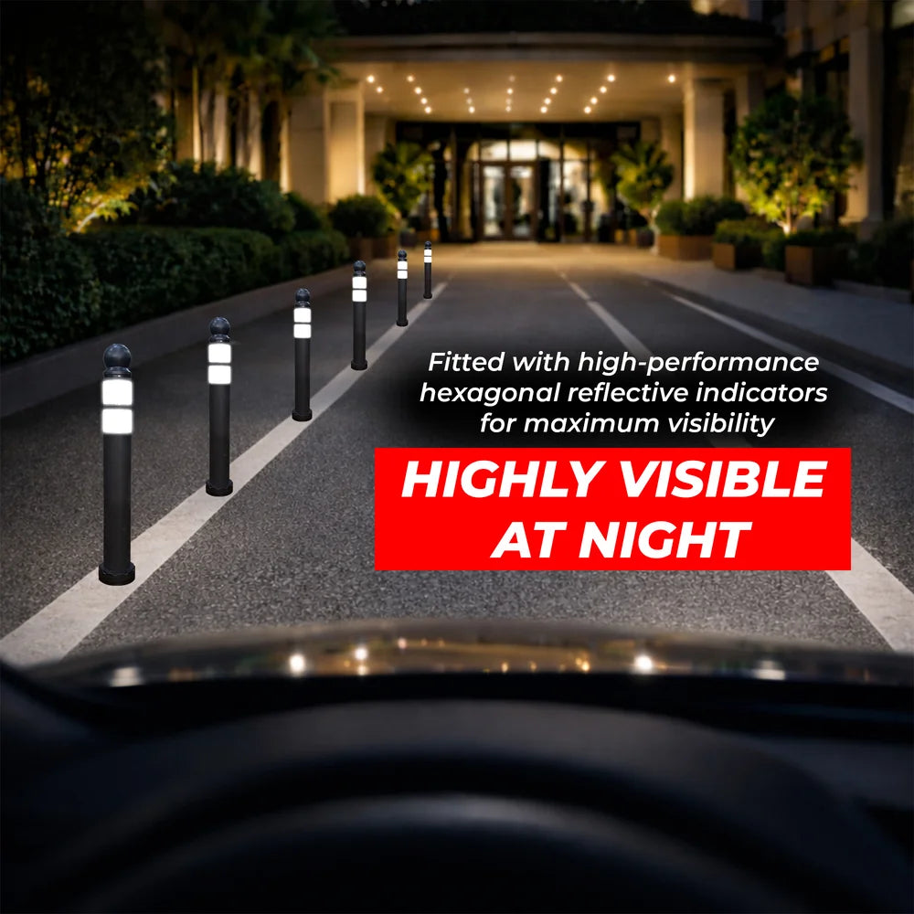 68CM Anti Parking Traffic Delineator | Black Flexible Bollard with Base