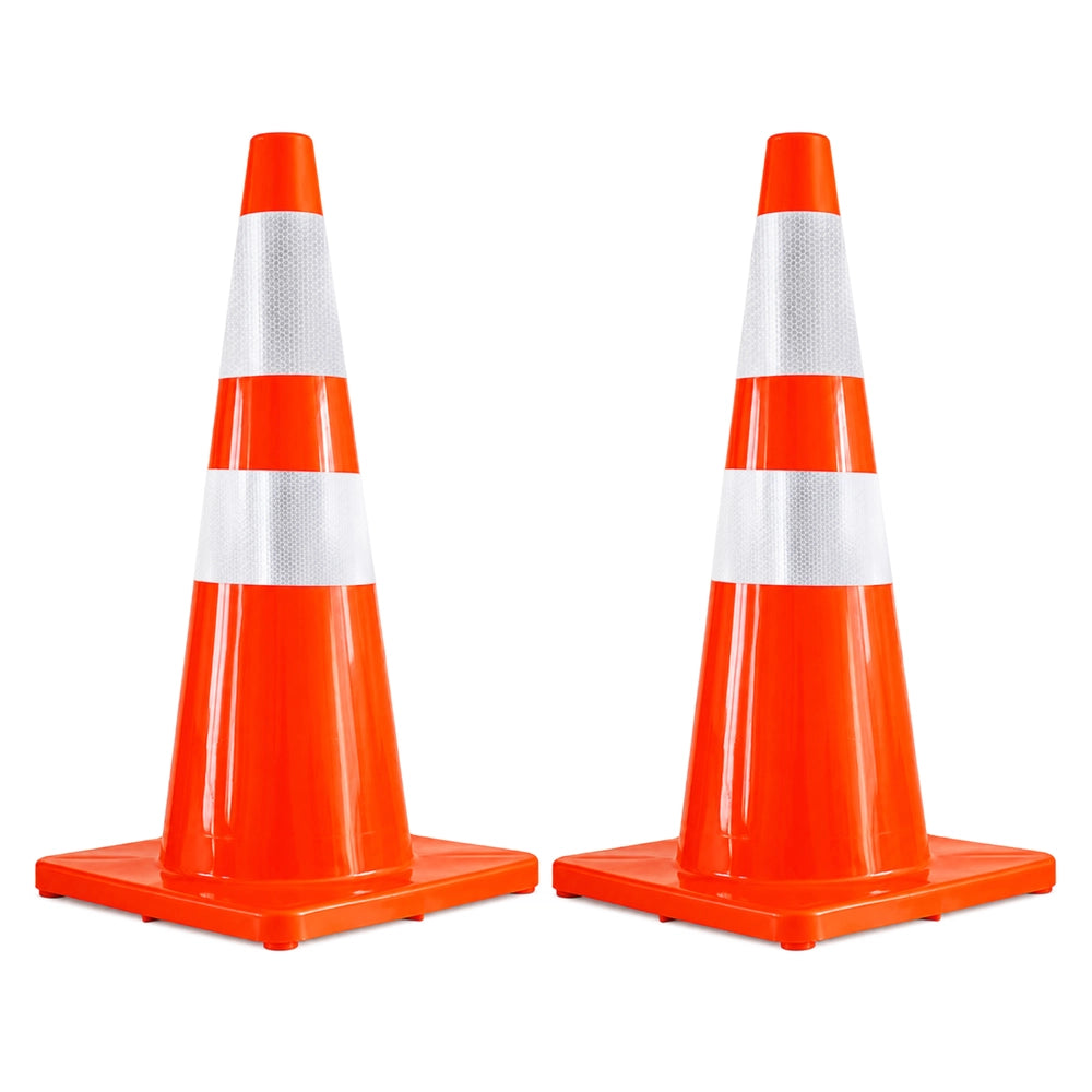 70CM PVC Traffic Safety Cone | Reflective Flexible Road Cone - Orange