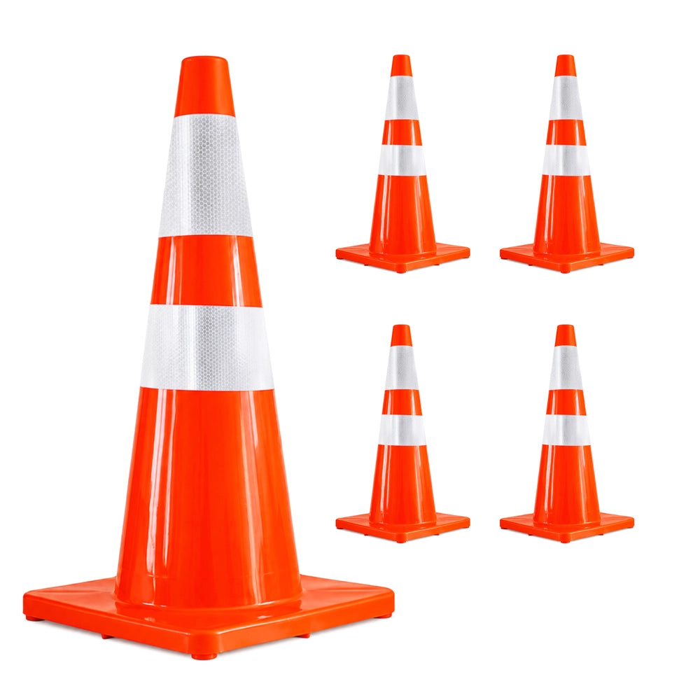 70CM PVC Traffic Safety Cone | Reflective Flexible Road Cone - Orange