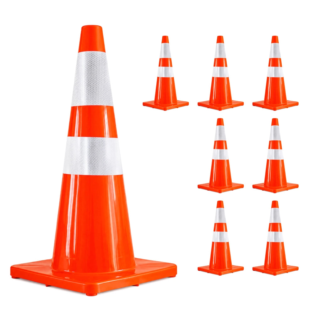 70CM PVC Traffic Safety Cone | Reflective Flexible Road Cone - Orange