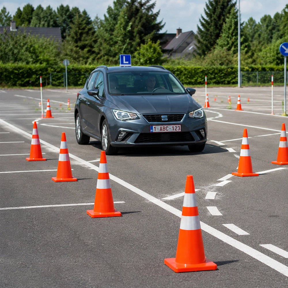 70CM PVC Traffic Safety Cone | Reflective Flexible Road Cone - Orange