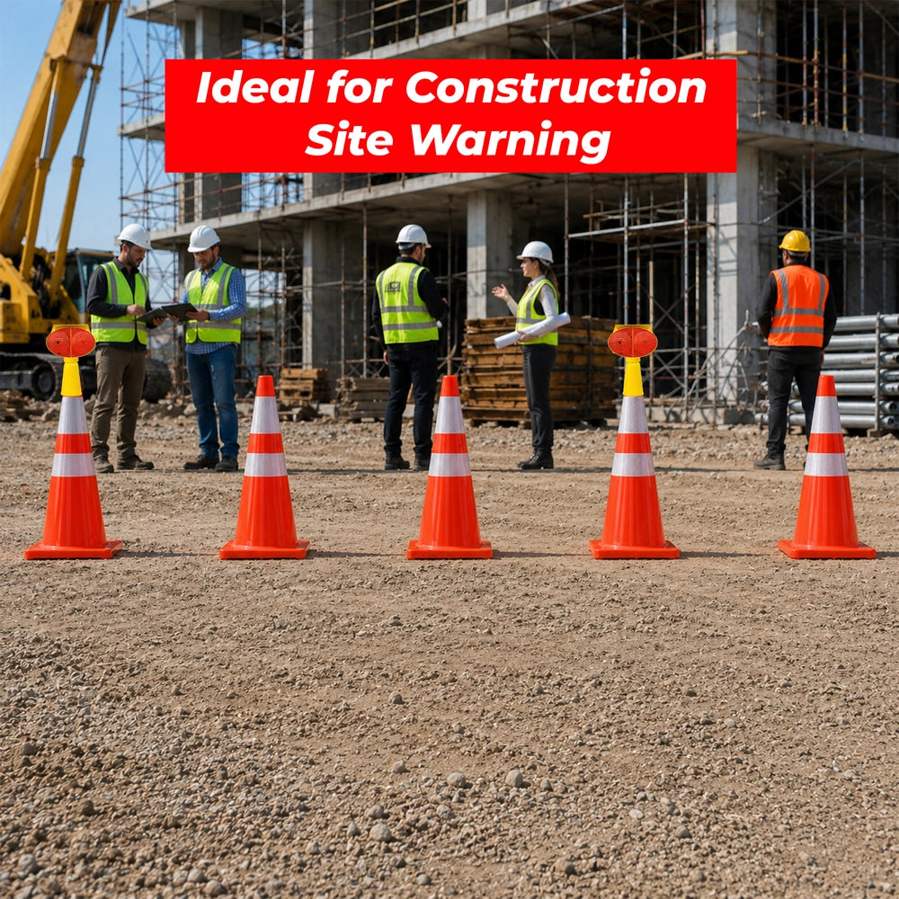 70CM PVC Traffic Safety Cone | Reflective Flexible Road Cone - Orange