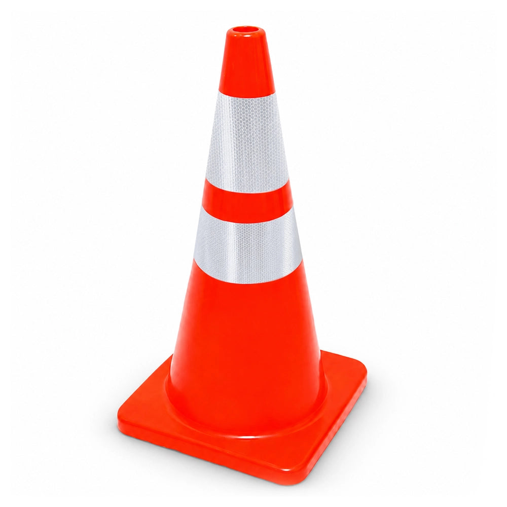 70CM PVC Traffic Safety Cone | Reflective Flexible Road Cone - Orange