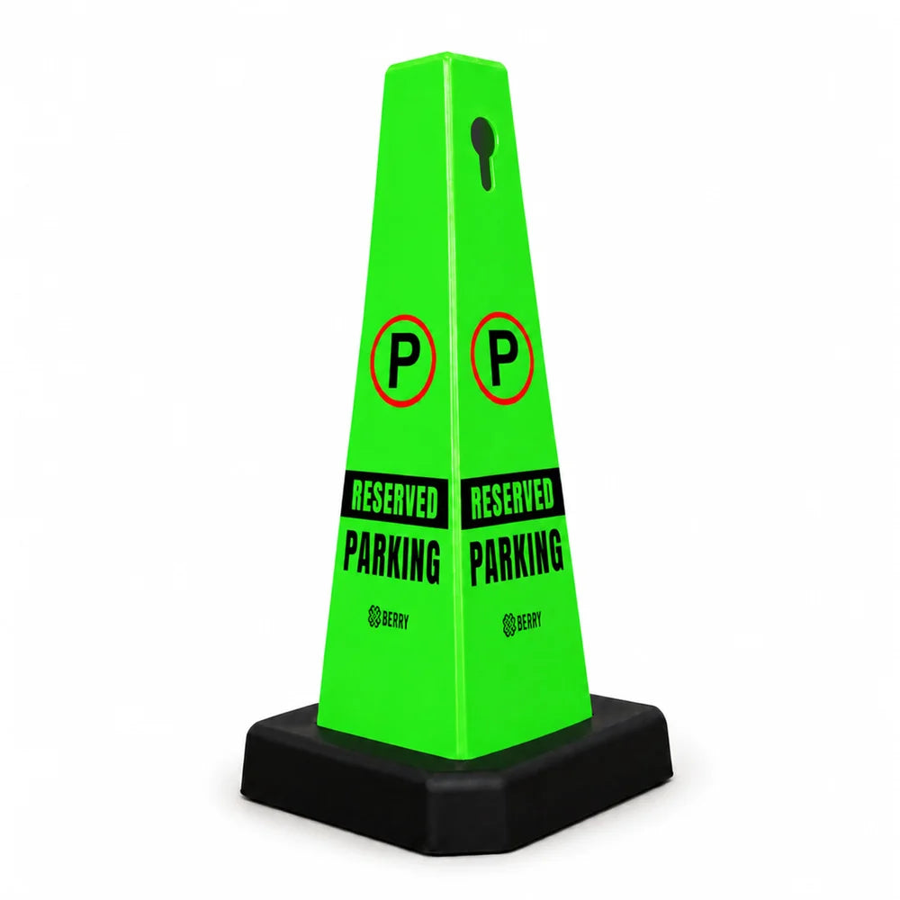 Berry Reserved Parking Cone 67CM Green with Weighted Base