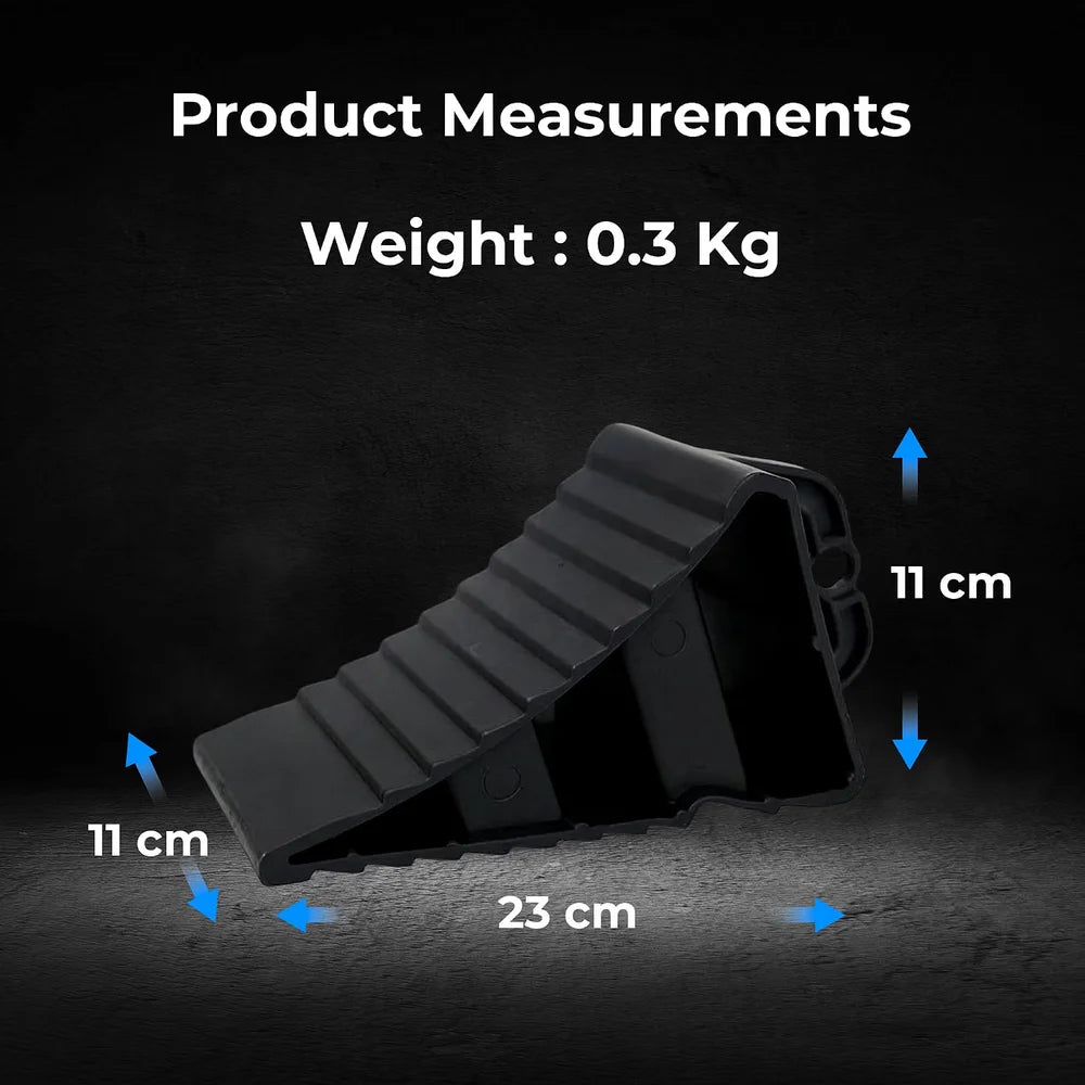 Berry Black Plastic Wheel Chock with Handle | Lightweight Non-Slip Wheel Stopper