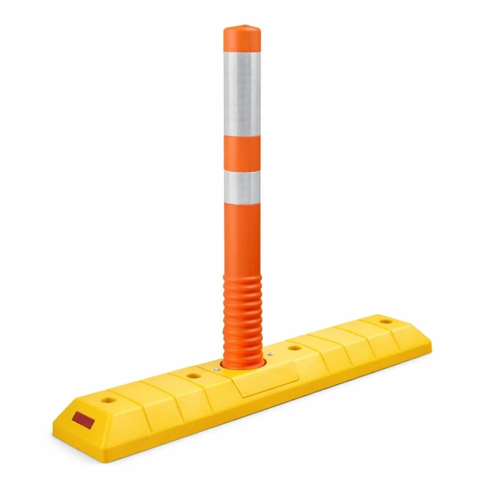 75CM Flexible Traffic Delineator Post with Base | Orange Lane Divider Bollard