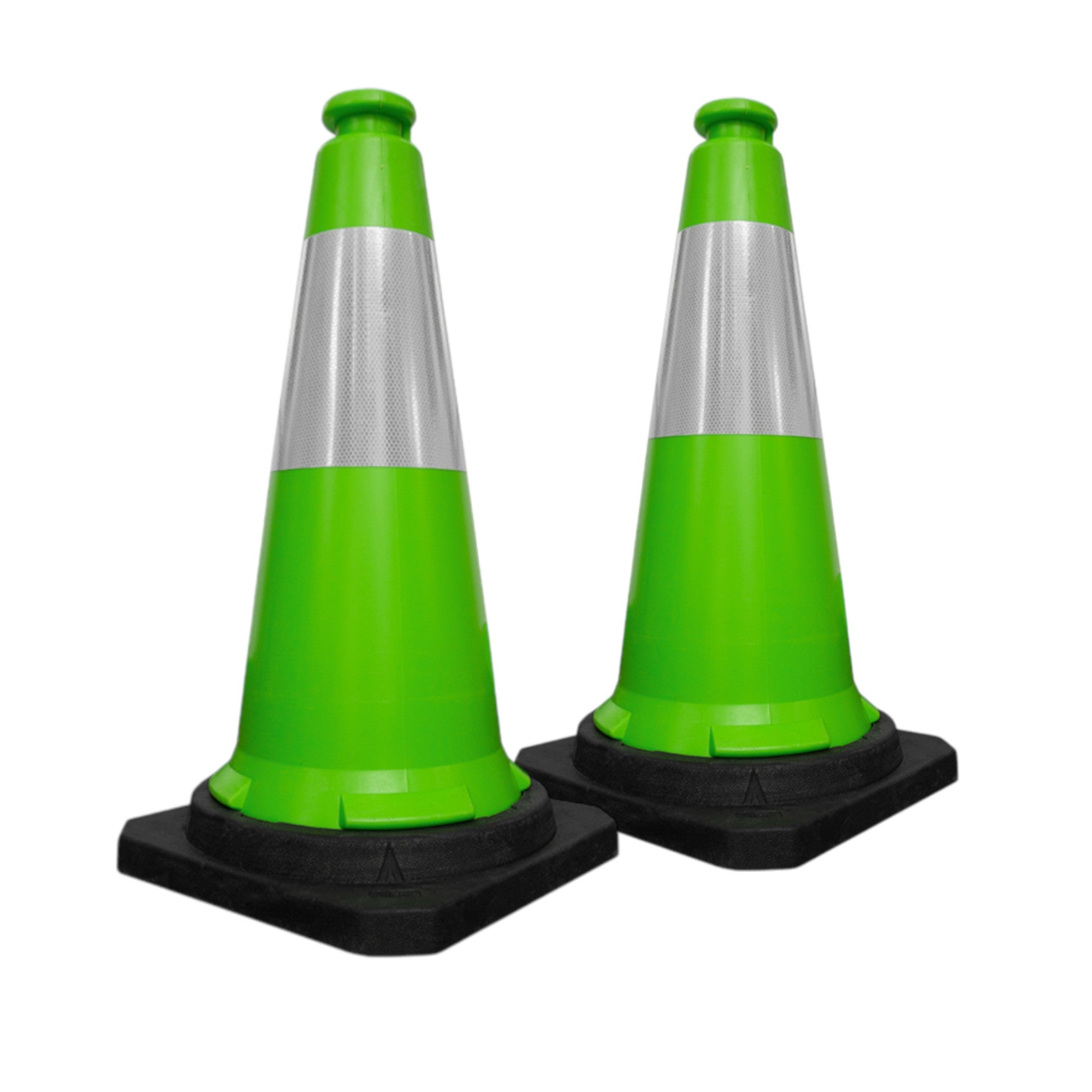 750mm Traffic Safety Cone Green High Visibility Reflective