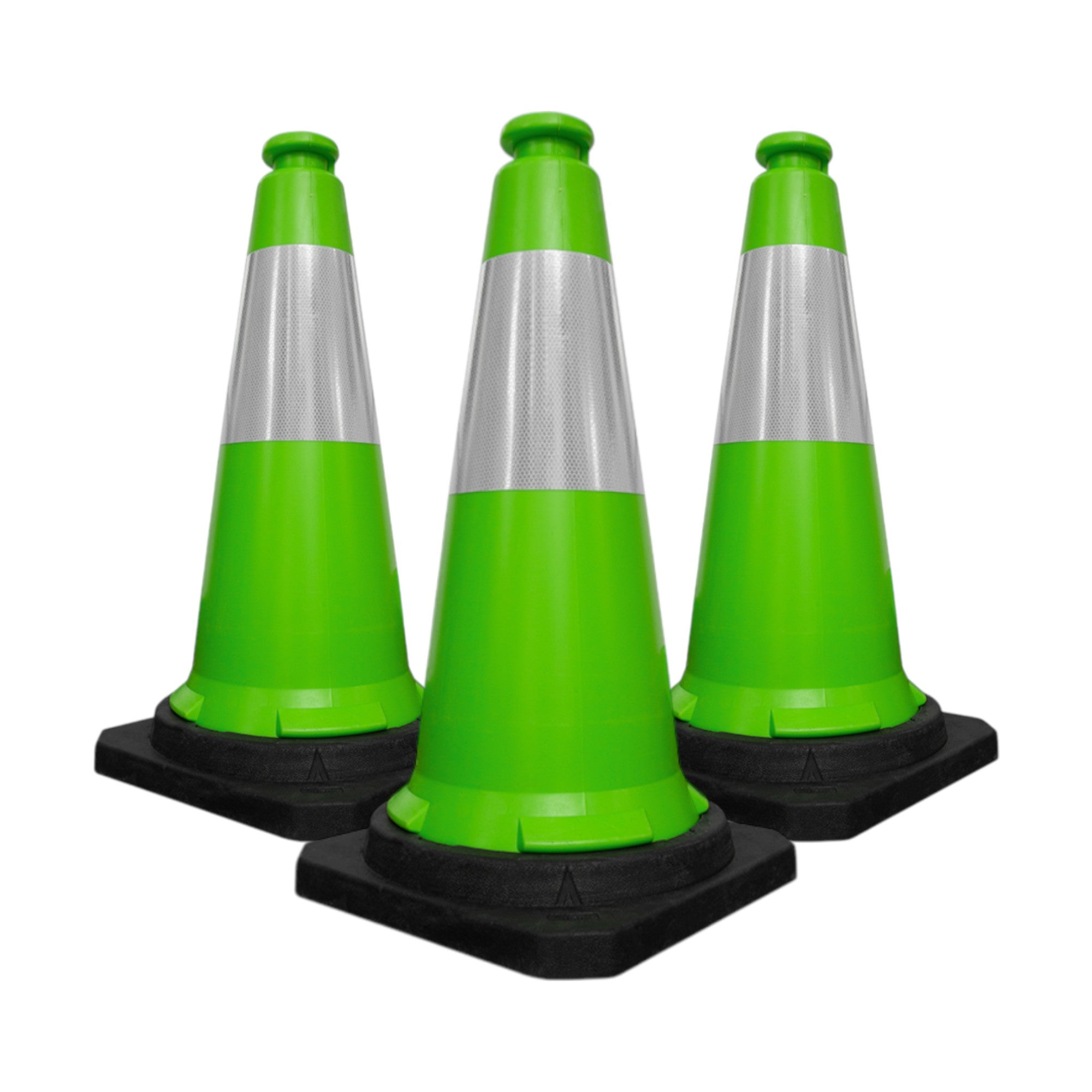 750mm Traffic Safety Cone Green High Visibility Reflective