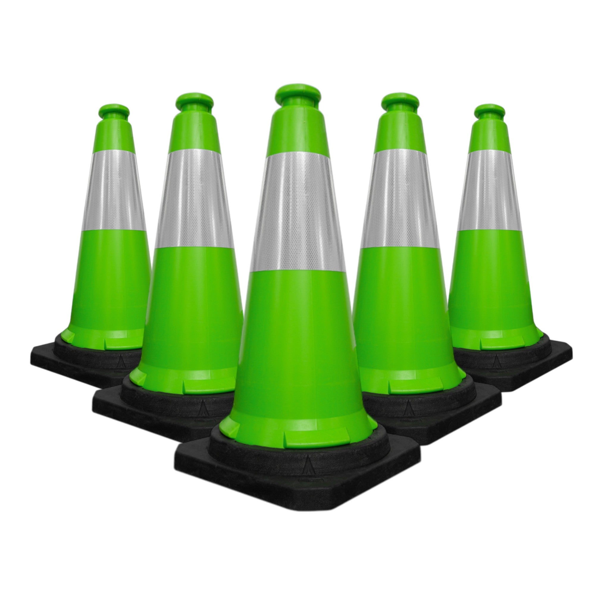 750mm Traffic Safety Cone Green High Visibility Reflective