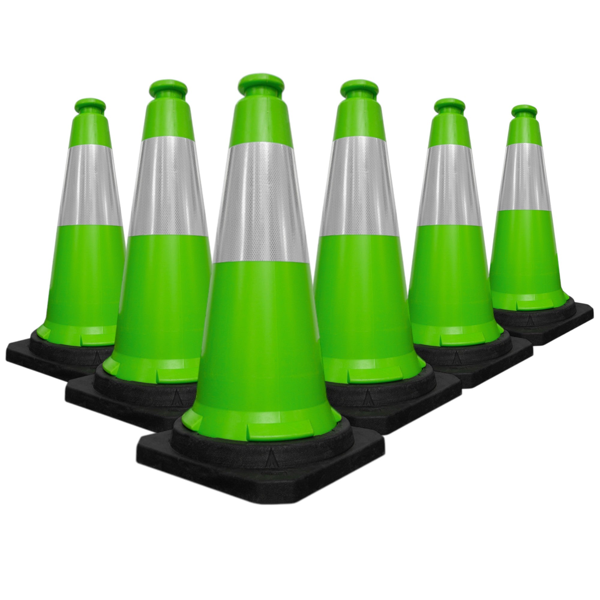 750mm Traffic Safety Cone Green High Visibility Reflective