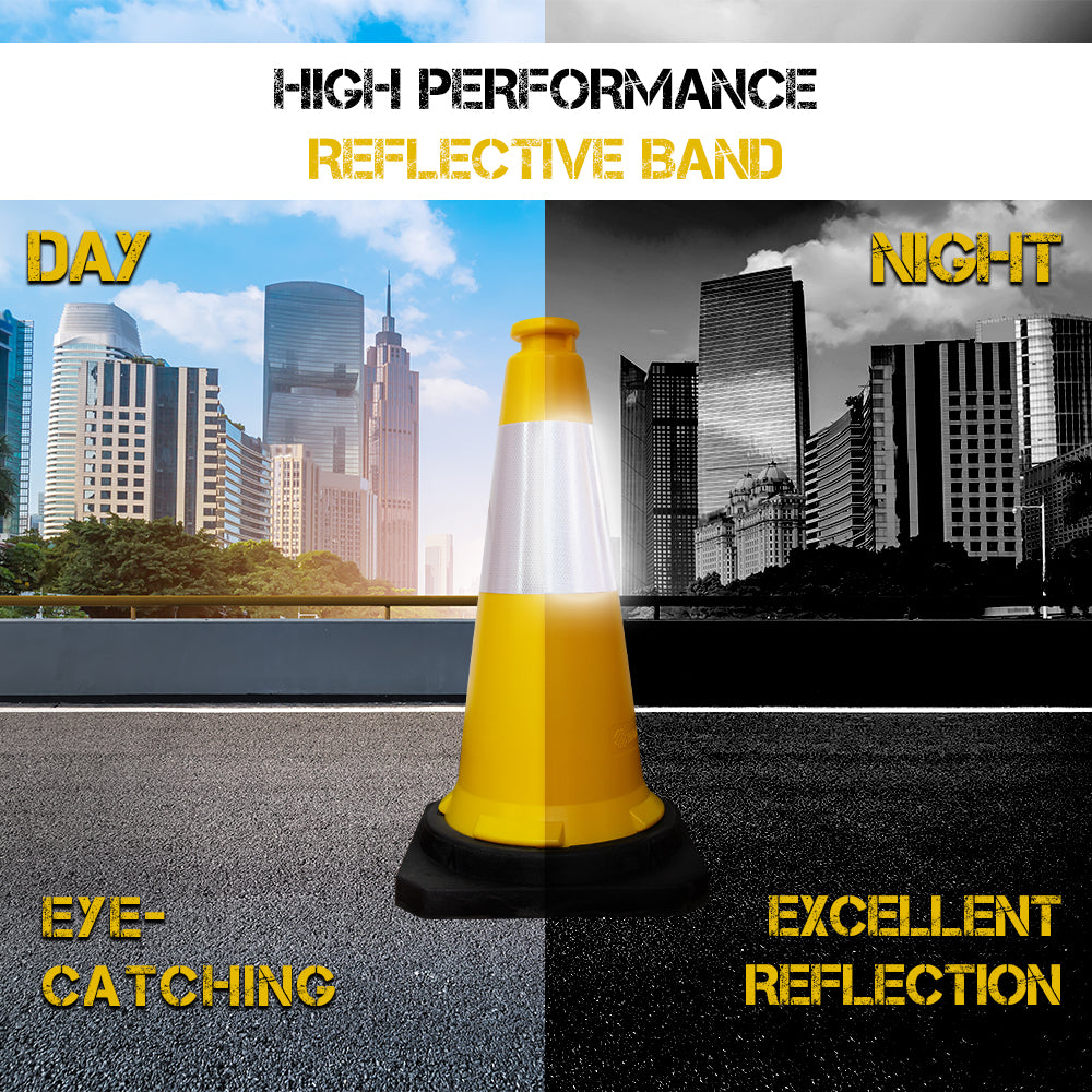 750mm Traffic Safety Cone Red High Visibility Reflective