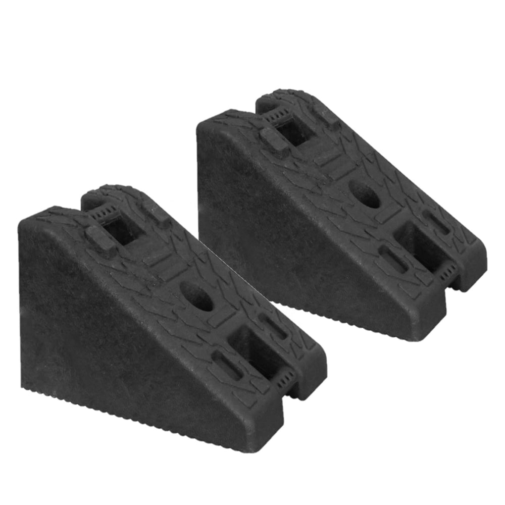 7KG Rubber Wheel Chock | Heavy Duty Wheel Stop with Handle - Black