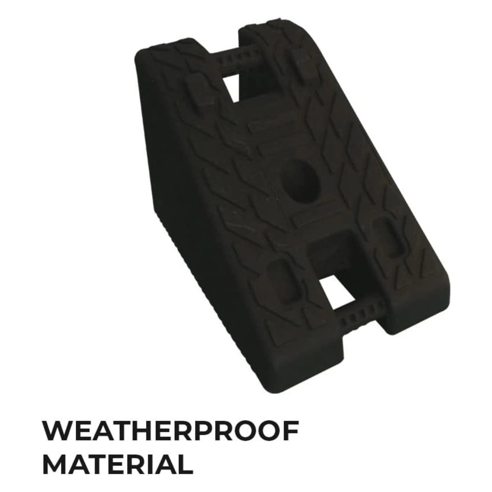 7KG Rubber Wheel Chock | Heavy Duty Wheel Stop with Handle - Black