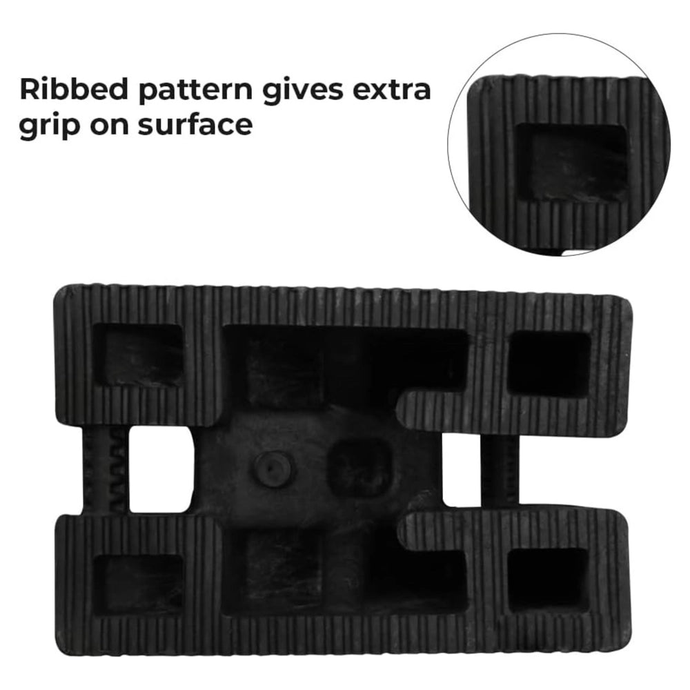 7KG Rubber Wheel Chock | Heavy Duty Wheel Stop with Handle - Black