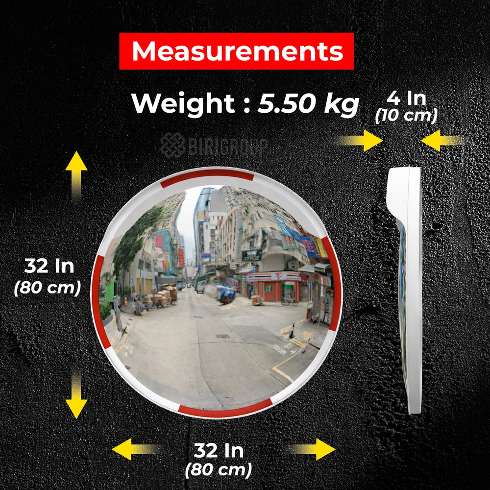 80CM Convex Safety Mirror | Wide Angle Security Mirror for Roads & Parking
