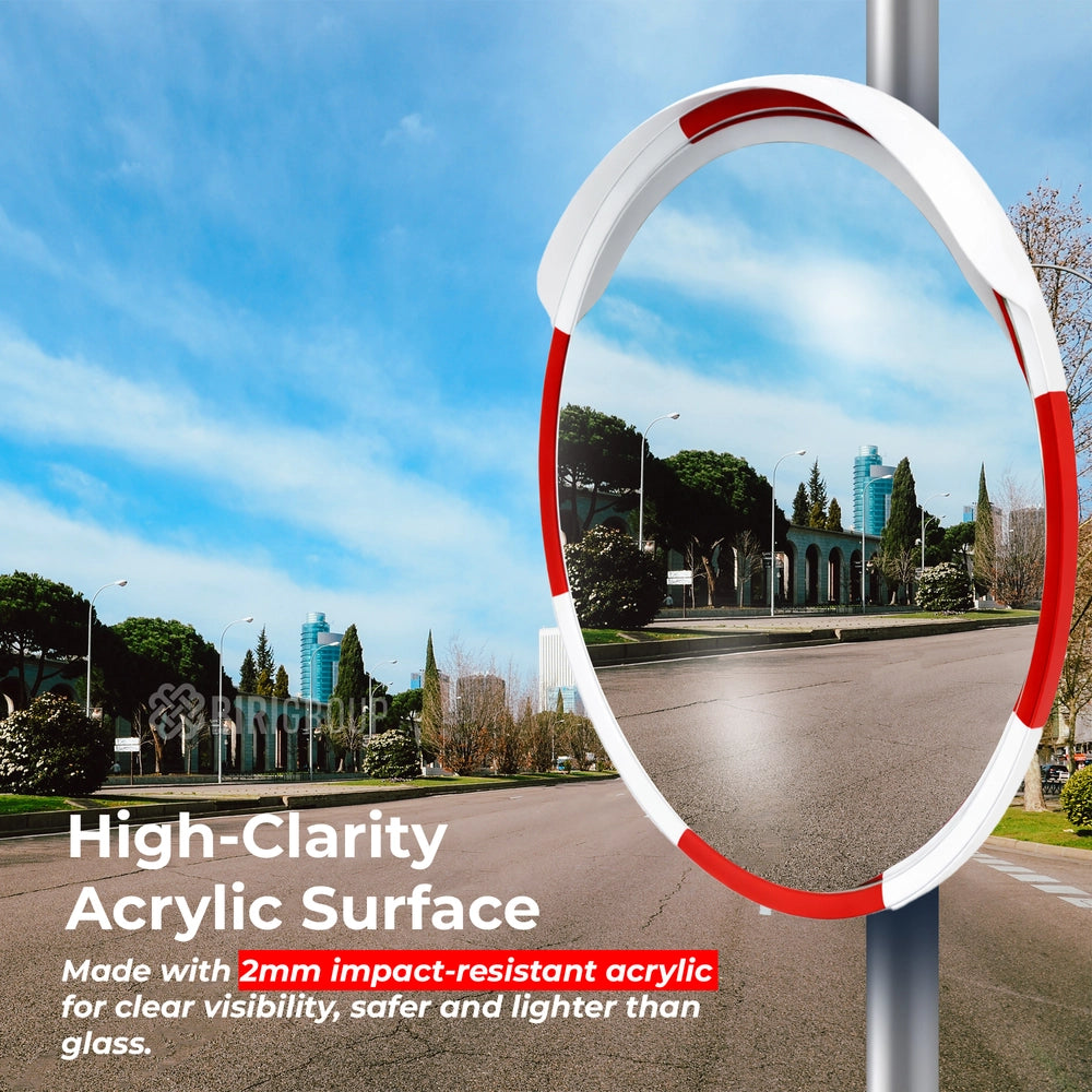 80CM Convex Safety Mirror | Wide Angle Security Mirror for Roads & Parking