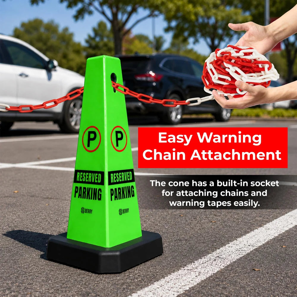 Berry Reserved Parking Cone 67CM Green with Weighted Base