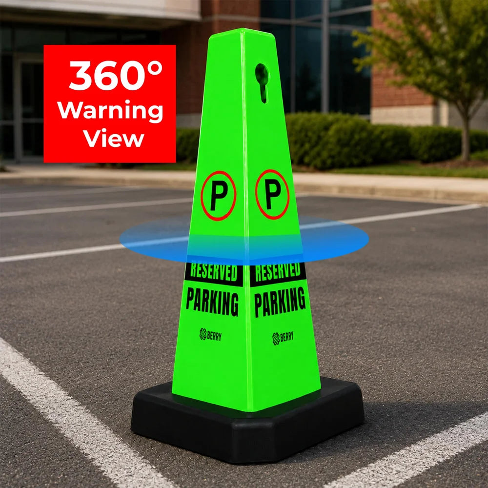 Berry Reserved Parking Cone 67CM Green with Weighted Base