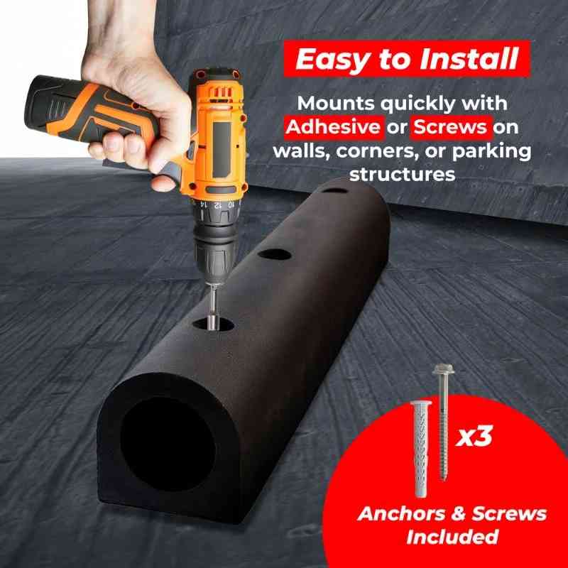 90CM D-Type Rubber Wall Protector Heavy Duty Dock Bumper for Walls & Loading Bays