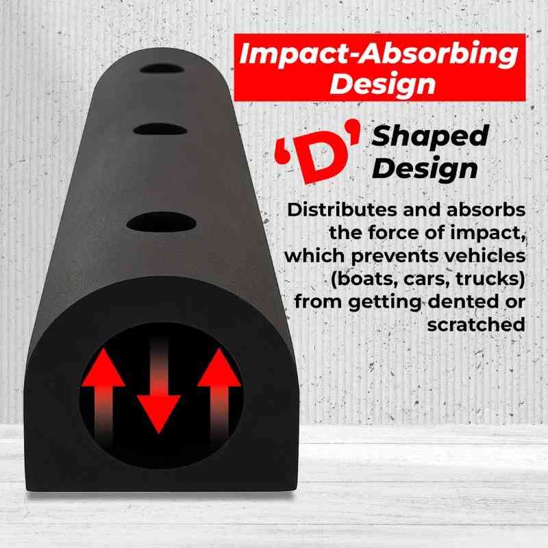 90CM D-Type Rubber Wall Protector Heavy Duty Dock Bumper for Walls & Loading Bays