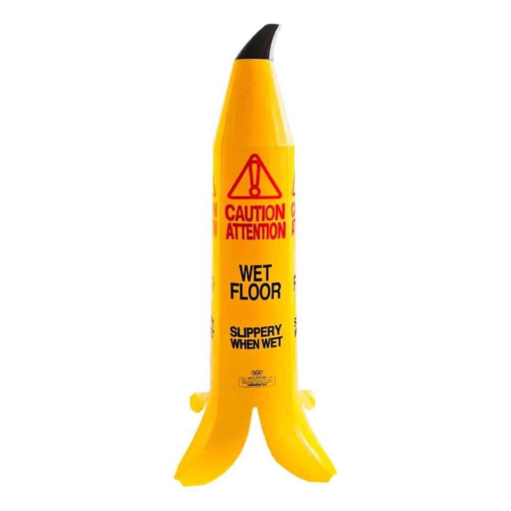 90CM Caution Wet Floor Cone | 4-Sided Banana Slippery Warning Sign