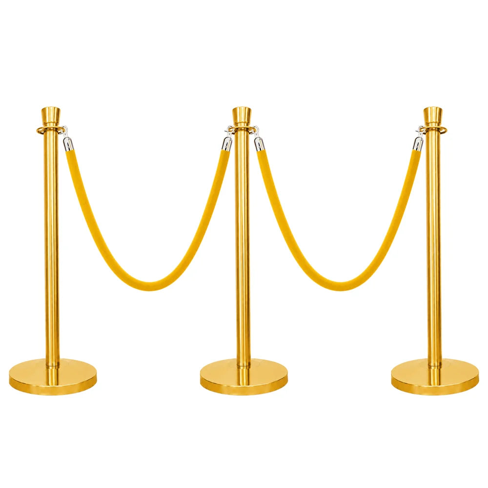 Berry 100CM Gold Stanchion Post with 1.5M Golden Velvet Rope