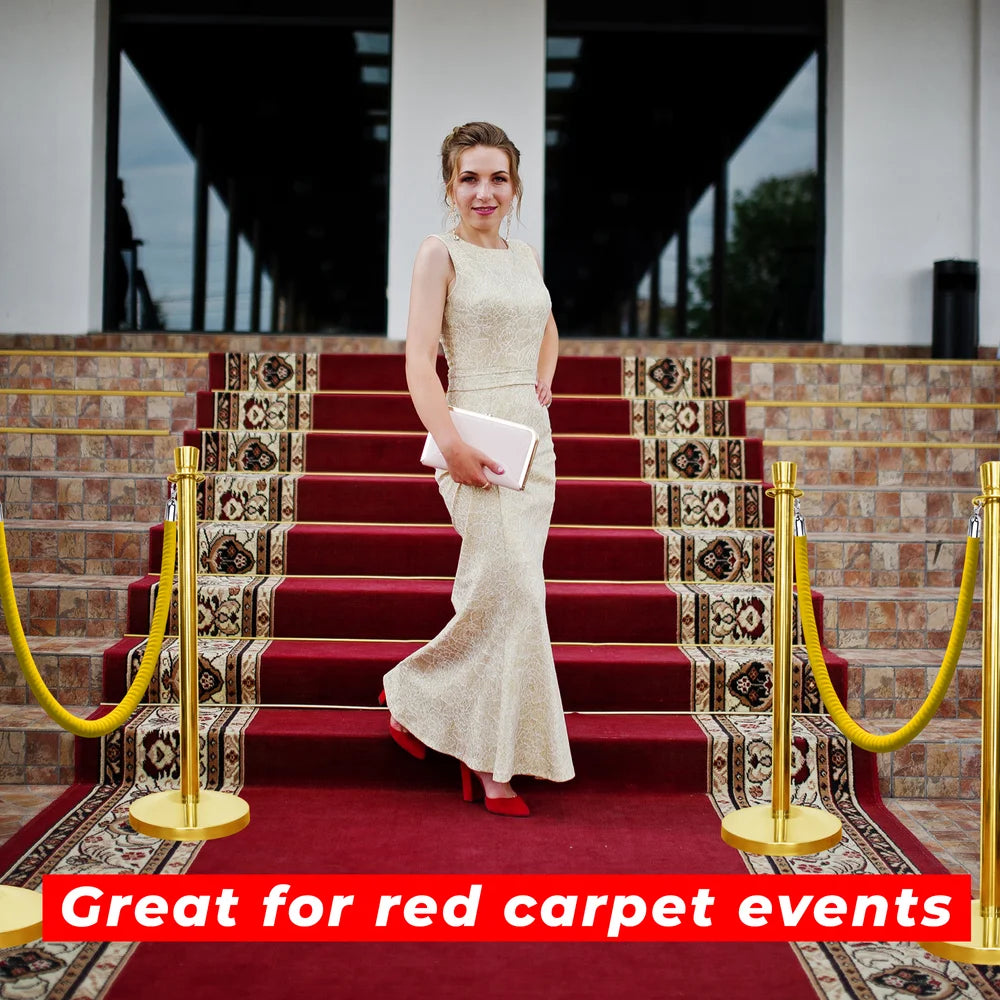 Berry 100CM Gold Stanchion Post with 1.5M Golden Velvet Rope