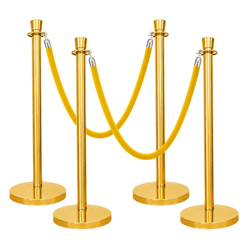 Berry 100CM Gold Stanchion Post with 1.5M Golden Velvet Rope