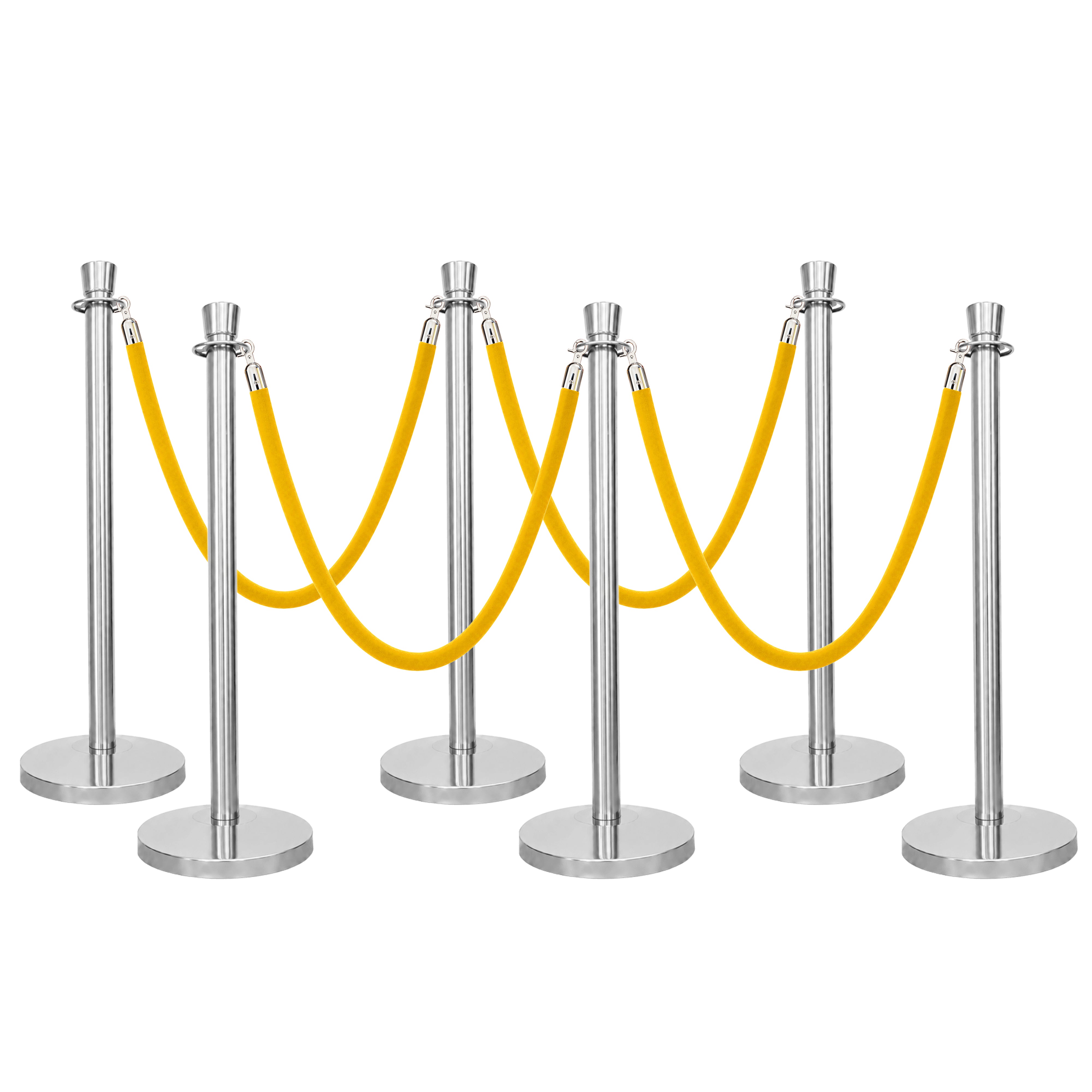 Berry 100CM Silver Stanchion Post with 1.5M Golden Velvet Rope