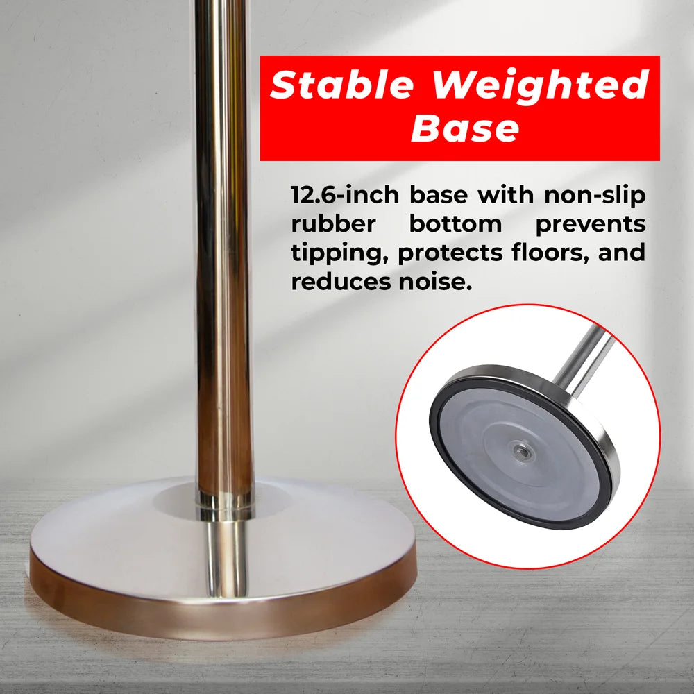 Berry 100CM Silver Stanchion Post with 1.5M Blue Twisted Rope