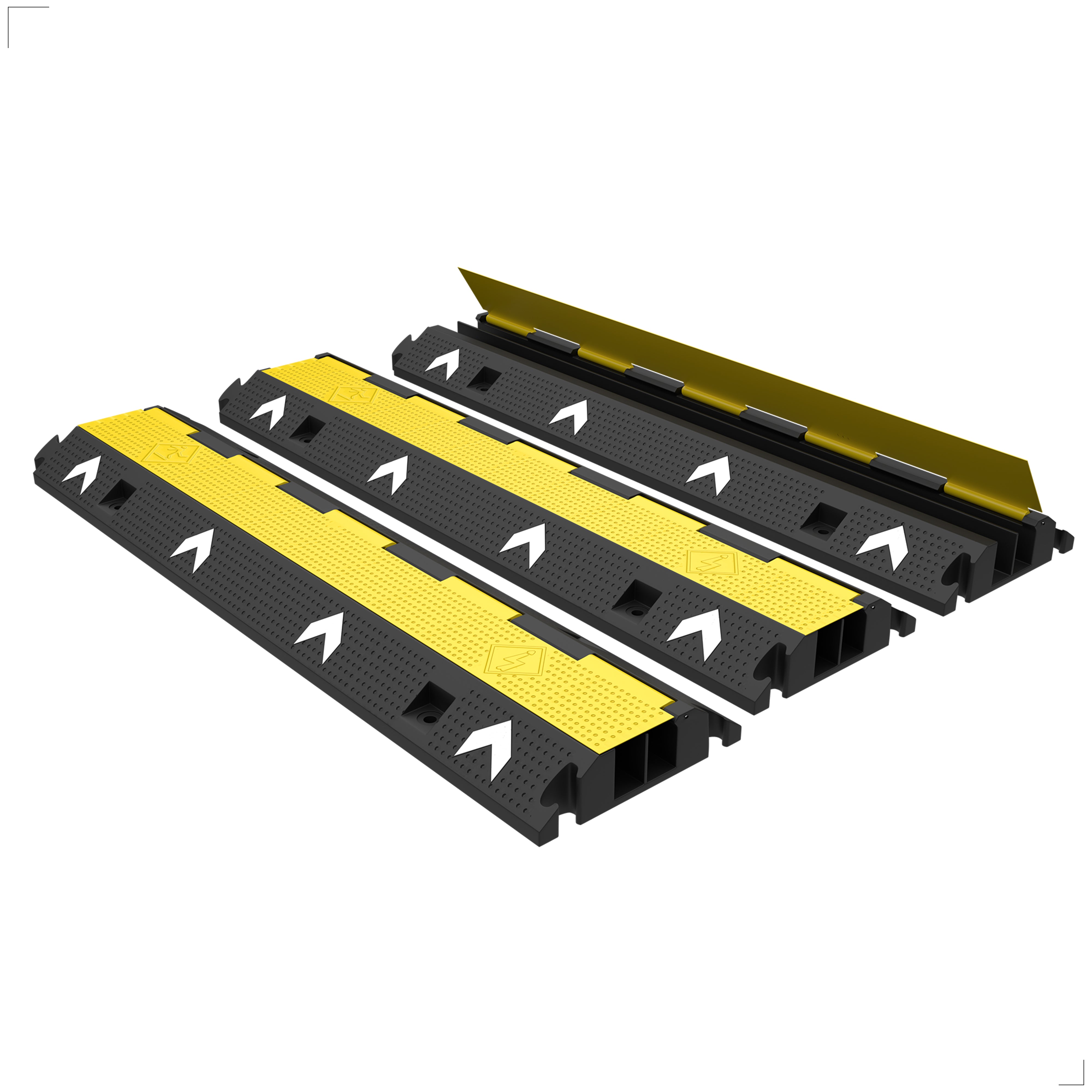 Heavy Duty 2 Channel Cable Protector Ramp for Indoor and Outdoor Use