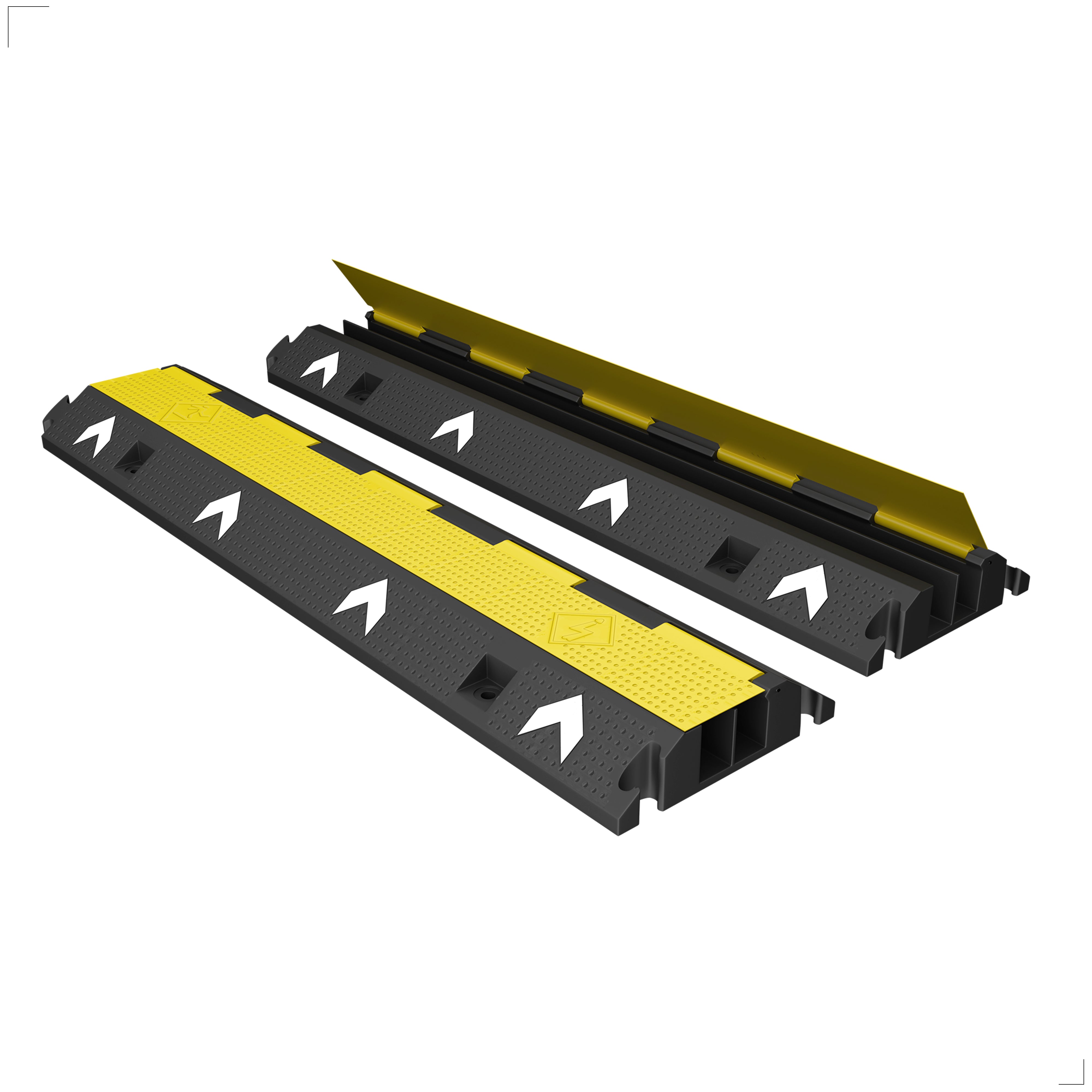 Heavy Duty 2 Channel Cable Protector Ramp for Indoor and Outdoor Use