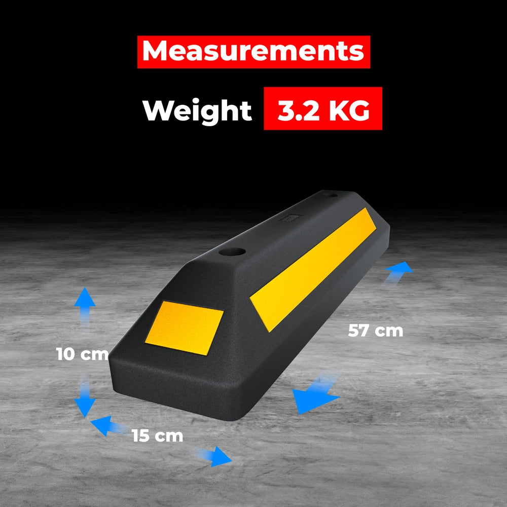 57CM Black Wheel Stop | Heavy-Duty Car Parking Stop Block