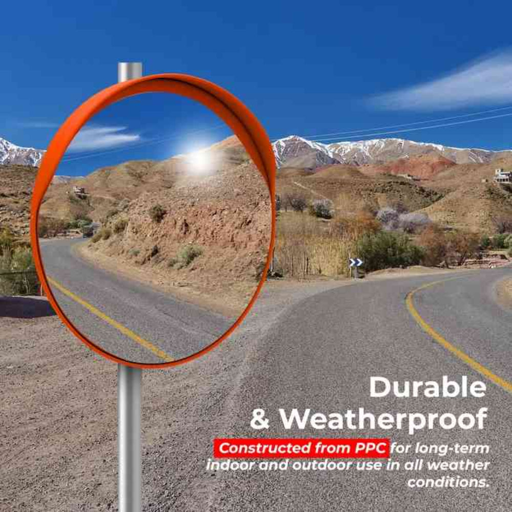 berry 60cm orange convex safety mirror uk