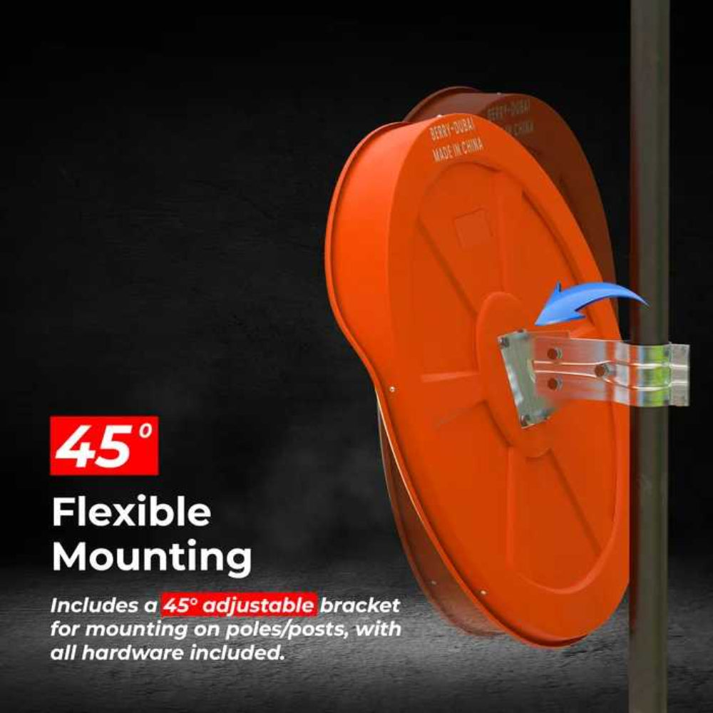 berry 60cm orange convex safety mirror uk