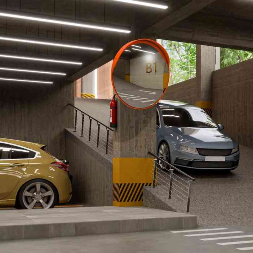 berry 60cm orange convex safety mirror uk