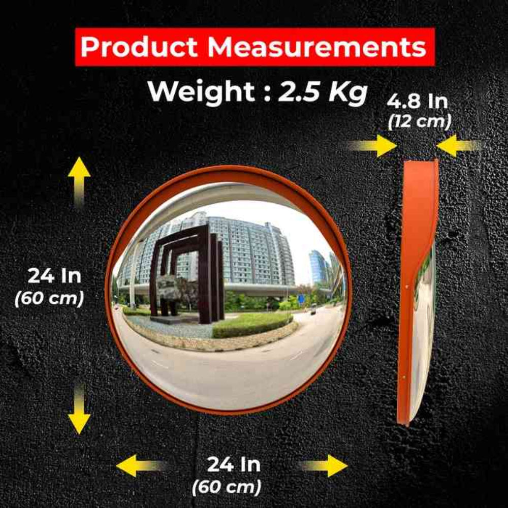 berry 60cm orange convex safety mirror uk