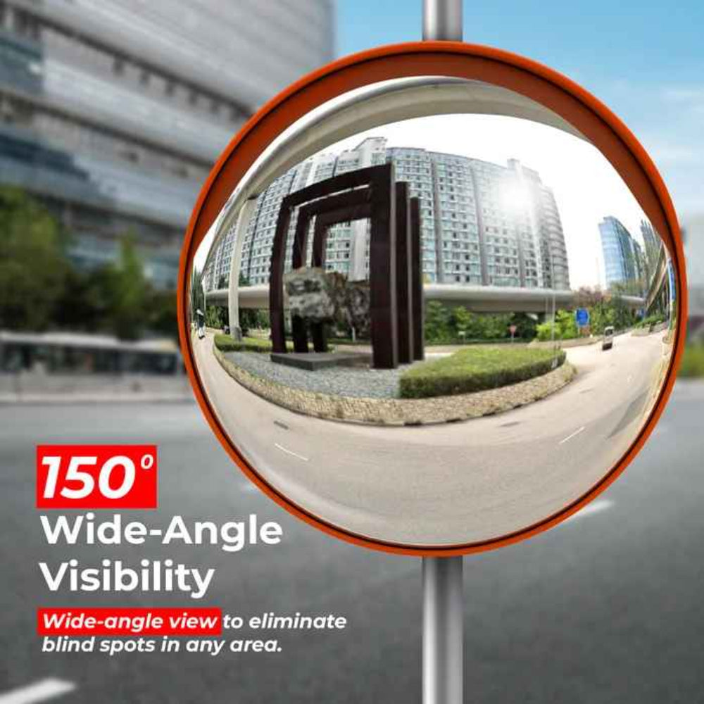 berry 60cm orange convex safety mirror uk