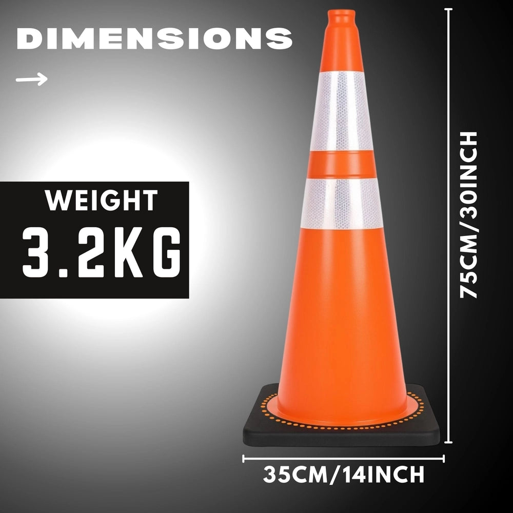 75CM Traffic Cone 3.2KG | Unbreakable PVC Reflective Cone - Orange