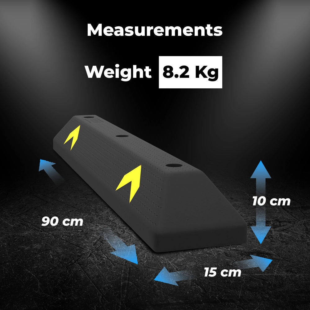 90CM Heavy Duty Wheel Stopper | Reflective Black Parking Curb