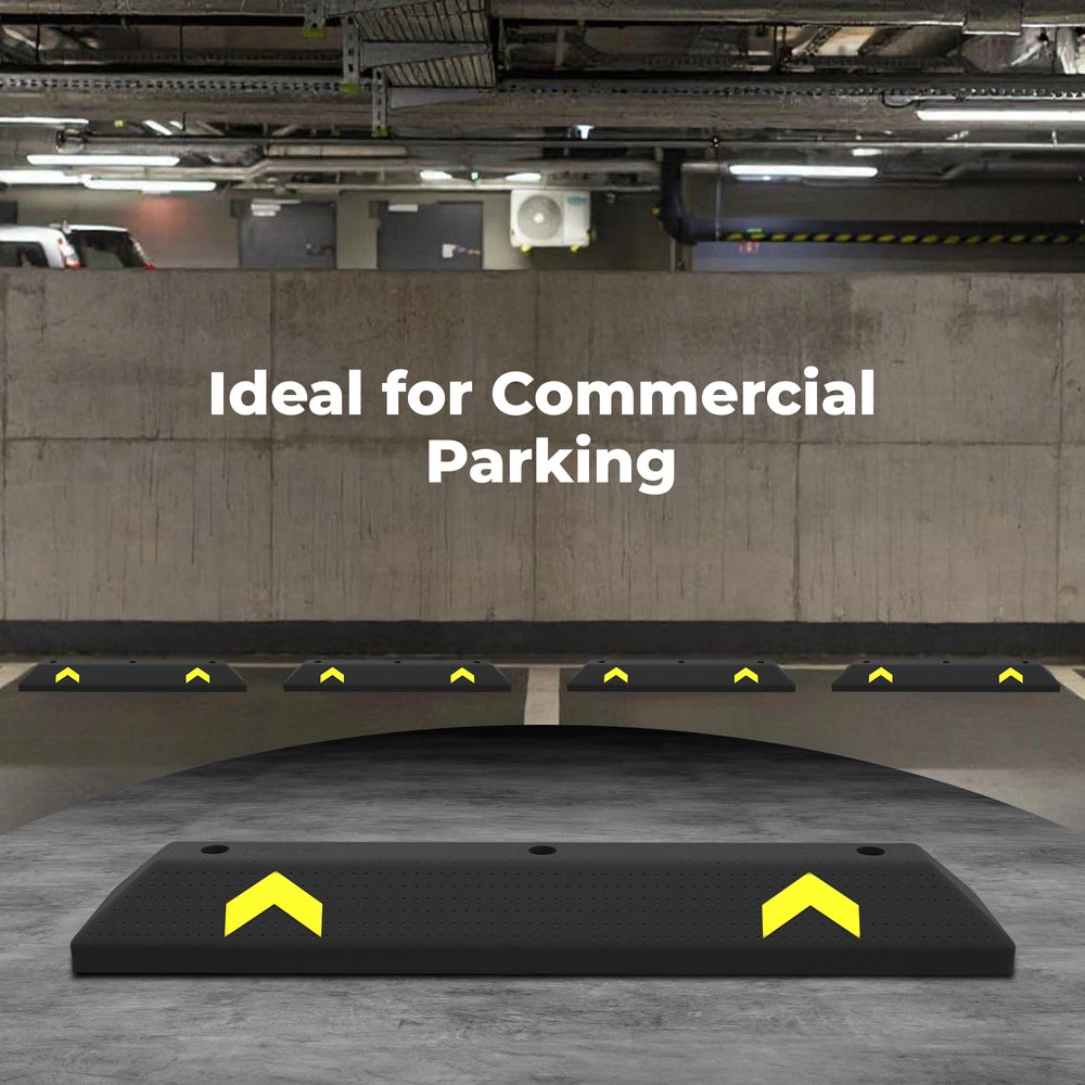 Set of 2 Wheel Stoppers | 90CM Black Parking Curbs for Parking Areas