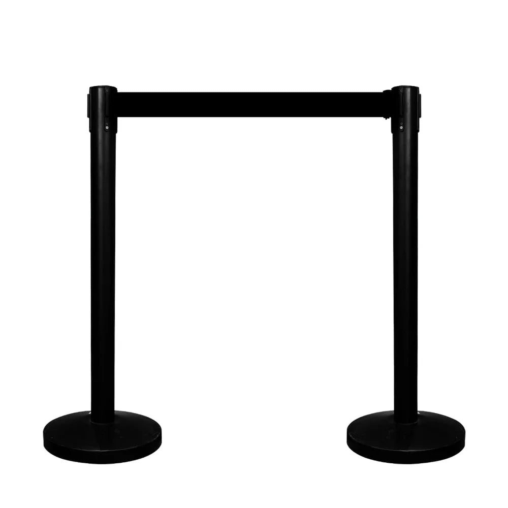 Berry Black Queue Barrier with 3M Black Retractable Belt