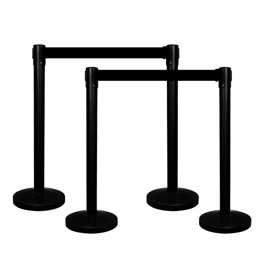 Berry Black Queue Barrier with 3M Black Retractable Belt