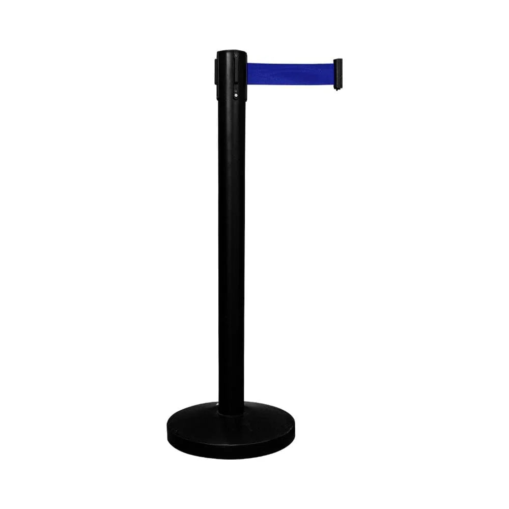 Berry Black Queue Barrier with 3M Blue Retractable Belt