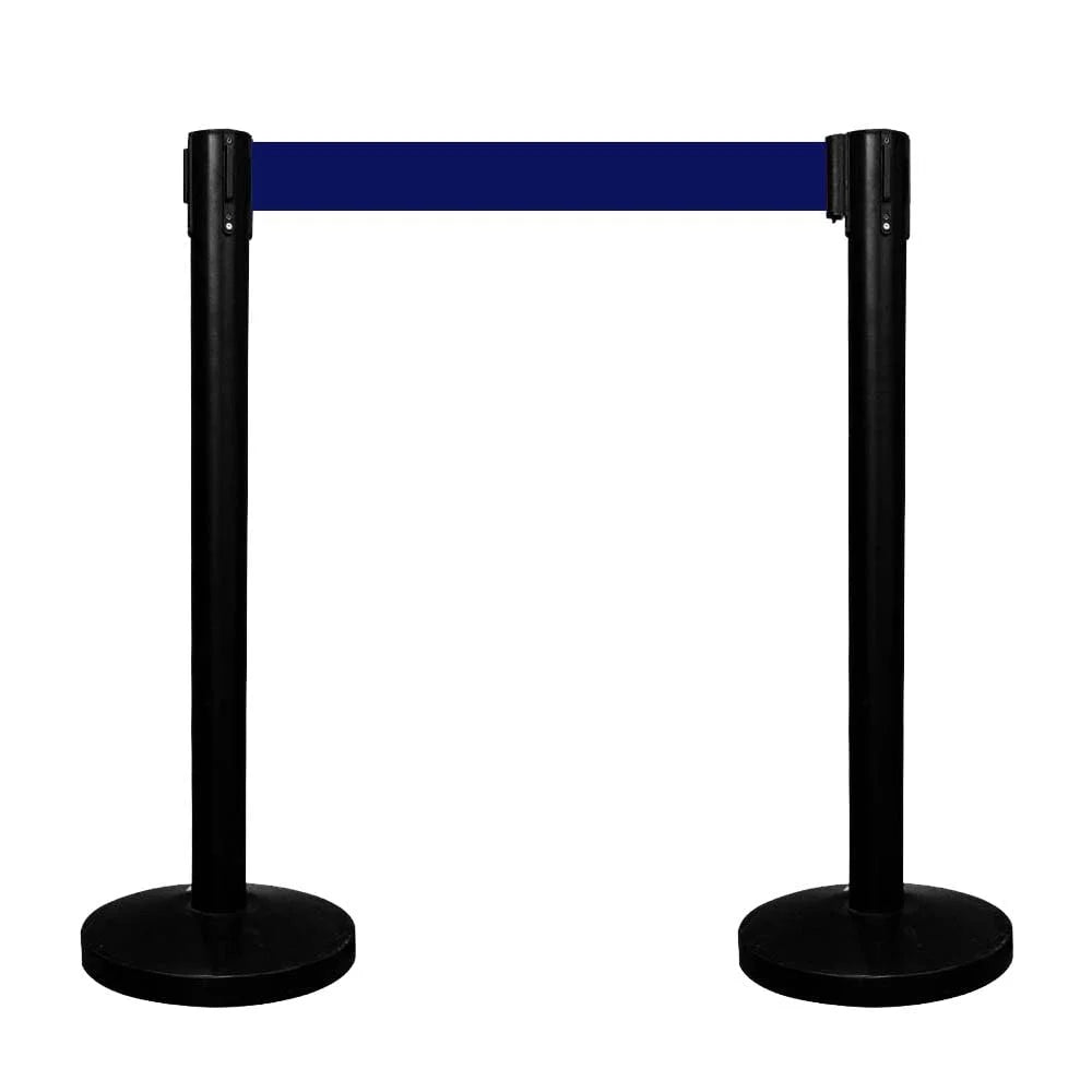 Berry Black Queue Barrier with 3M Blue Retractable Belt