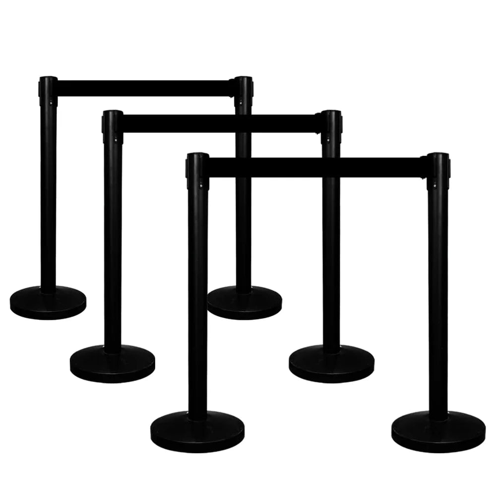 Berry Black Queue Barrier with 3M Black Retractable Belt